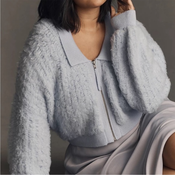 Anthropologie Sweaters - NWT | Anthropologie Zip Up Fuzzy Cardigan